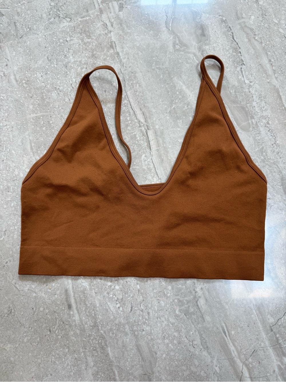 Women's Seamless V-Neck Bralette in Brown